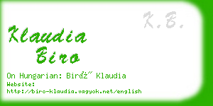 klaudia biro business card